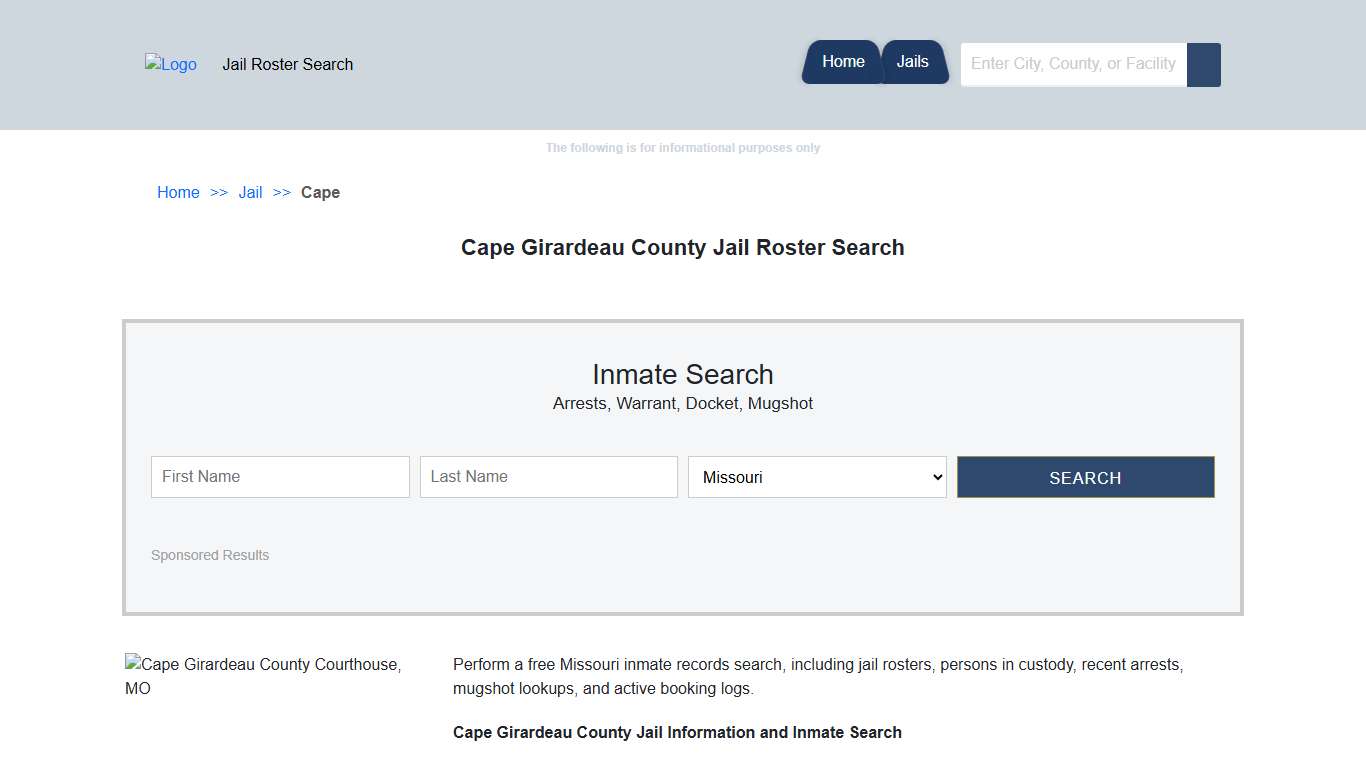 Cape Girardeau County Jail Roster Search | Jail Roster Search